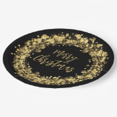 Vrolijk Kerstmis Gouden Sterren Papieren Bordje (Gekanteld)