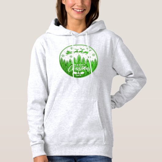 VROLIJK KERSTMIS grappig Kerstmis Hoodie (Voorkant)
