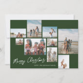 VROLIJK KERSTMIS Groen | 9 Fotocollage | Modern Feestdagenkaart (Voorkant)