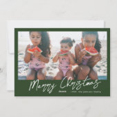 VROLIJK KERSTMIS Groen | 9 Fotocollage | Modern Feestdagenkaart (Achterkant)