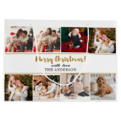 Vrolijk Kerstmis Groen Elegante Moderne Foto's Groot Cadeauzakje (Achterkant)