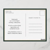 Vrolijk Kerstmis Groen Goud Kalligrafie Zakelijk Folie Feestdagen Briefkaart (Achterkant)