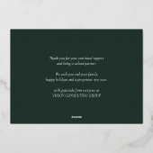 Vrolijk Kerstmis Groen Goud Kalligrafie Zakelijk Folie Feestdagenkaart (Achterkant)