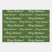 Vrolijk Kerstmis Groen Grijs Winter Inpakpapier Vel (Voorkant)
