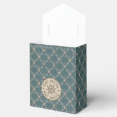 Vrolijk Kerstmis Groen Ivoor Blad Blad Lattice Bedankdoosjes (Geopend)