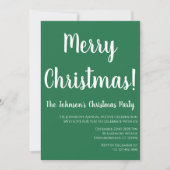 Vrolijk Kerstmis Groen Kerstfeest Kaart (Voorkant)