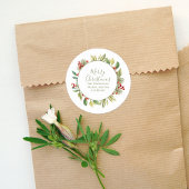 Vrolijk Kerstmis groen krans op maat Ronde Sticker