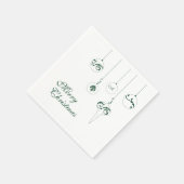 Vrolijk Kerstmis Groen Monogram Bauble Square Servet (Hoek)