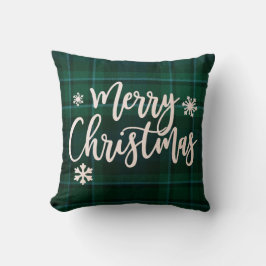 Vrolijk Kerstmis Groen Plaid Kussen