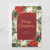 Vrolijk Kerstmis Groen Platte Vakantie Kaart (Voorkant)