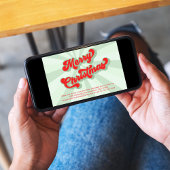 Vrolijk Kerstmis Groen Rood Leuk Retro Typografie Kaart