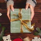 Vrolijk Kerstmis Groen Script Classic Elegant Cadeaupapier