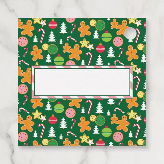 Vrolijk Kerstmis Groen Vakantie Thema Ontwerp Bedankjes Labels (Achterkant)