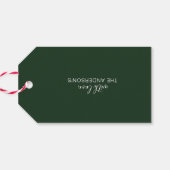 Vrolijk Kerstmis Groen Wit Minimalist Cadeaulabel (Achterkant Horizontaal)