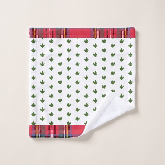 Vrolijk Kerstmis Groene Bomen Gepelde Badhanddoek  Bad Handdoek (Wasdoekje)