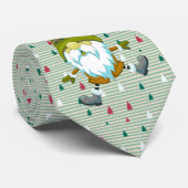 Vrolijk Kerstmis Groene Gnome Stropdas (Opgerold)