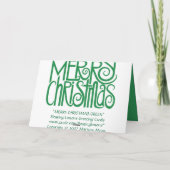 Vrolijk Kerstmis Groene Kaart (Achterkant)