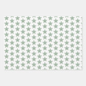 Vrolijk Kerstmis Groene Kalligrafie Ster Inpakpapier Vel (Voorkant 3)