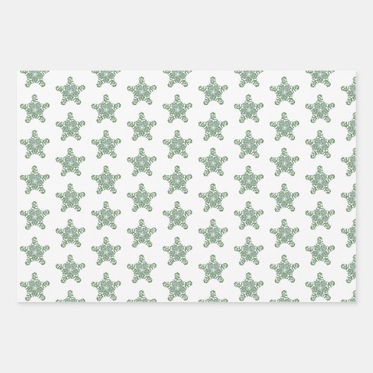 Vrolijk Kerstmis Groene Kalligrafie Ster Inpakpapier Vel (Voorkant 2)