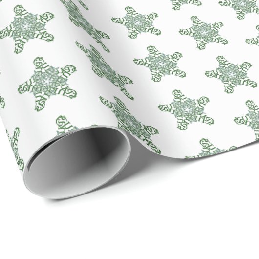 Vrolijk Kerstmis Groene Kalligrafie Ster Klein Mot Cadeaupapier (Rol Hoek)