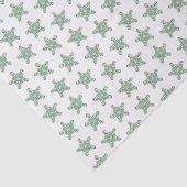 Vrolijk Kerstmis Groene Kalligrafie Ster Klein Mot Tissuepapier (Detail)