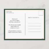 Vrolijk Kerstmis Groene Kalligrafie Zakelijk Moder Feestdagenkaart (Achterkant)