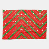 Vrolijk Kerstmis Groene Rode Sterren Keuken Handdo Theedoek (Horizontaal)