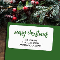 Vrolijk Kerstmis Groene Typografie Retouradres