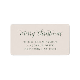 Vrolijk Kerstmis Groene Typografie Retouradres Etiket