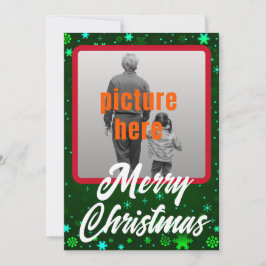 Vrolijk Kerstmis Groene Winter Sneeuwvlokken Feestdagenkaart