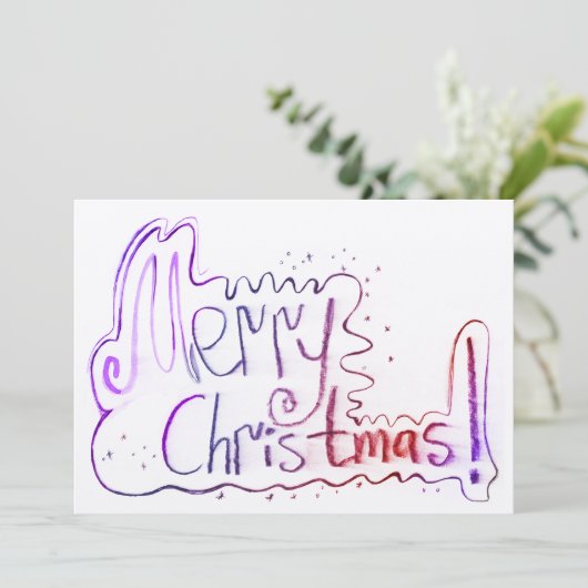 Vrolijk Kerstmis groet hand belettering Feestdagenkaart (Staand voorkant)