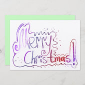 Vrolijk Kerstmis groet hand belettering Feestdagenkaart (Voorkant / Achterkant)