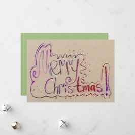 Vrolijk Kerstmis groet hand belettering Feestdagenkaart