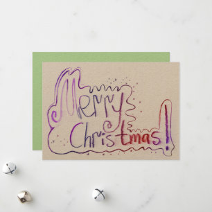 Vrolijk Kerstmis groet hand belettering Feestdagenkaart