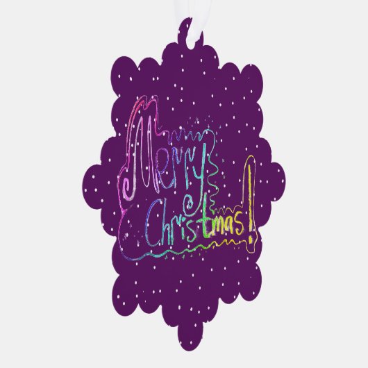 Vrolijk Kerstmis hand belettering Papier Ornament  (Rechts)