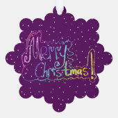 Vrolijk Kerstmis hand belettering Papier Ornament  (Achterkant)