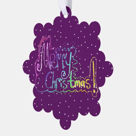 Vrolijk Kerstmis hand belettering Papier Ornament  (Links)