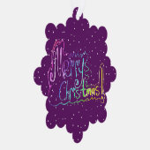 Vrolijk Kerstmis hand belettering Papier Ornament  Kaart (Rechts)