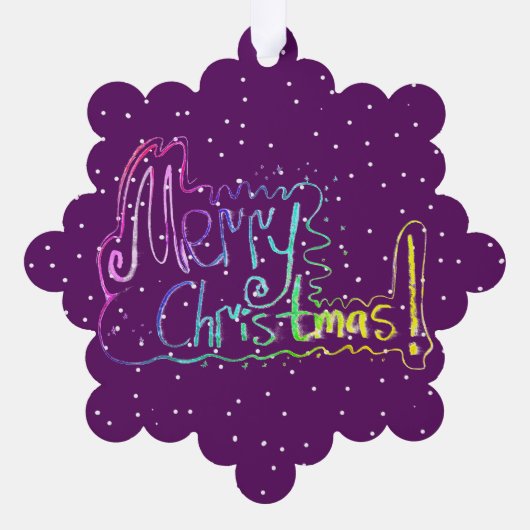 Vrolijk Kerstmis hand belettering Papier Ornament  Kaart (Achterkant)