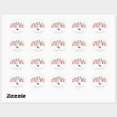 Vrolijk kerstmis hand belettering waterverf holly ronde sticker (Vel)