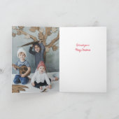 Vrolijk Kerstmis Hand-Lettering Hete Cacao Feestdagen Kaart (Binnen)