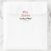 Vrolijk Kerstmis Hand Letterschrift Kerstmis Ronde Sticker (Tas)