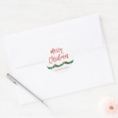 Vrolijk Kerstmis Hand Letterschrift Kerstmis Ronde Sticker (Envelop)