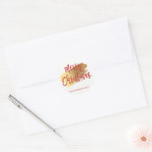 Vrolijk Kerstmis Hand Letterschrift Kerstmis Ronde Sticker (Envelop)