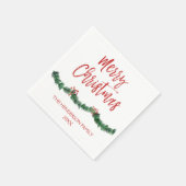 Vrolijk Kerstmis Hand Letterschrift Kerstmis Servetten (Hoek)