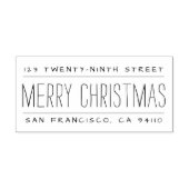 Vrolijk Kerstmis Hand-Writing gespleten retour adr Zelfinktende Stempel (Design)