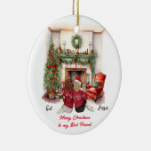 Vrolijk Kerstmis Handgemaakte Bestie Kerstmis orna Keramisch Ornament (Rechts)