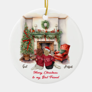 Vrolijk Kerstmis Handgemaakte Bestie Kerstmis orna Keramisch Ornament