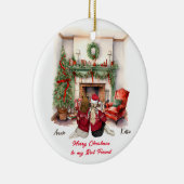 Vrolijk Kerstmis Handgemaakte Bestie Kerstmis orna Keramisch Ornament (Rechts)