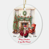 Vrolijk Kerstmis Handgemaakte Bestie Kerstmis orna Keramisch Ornament (Links)